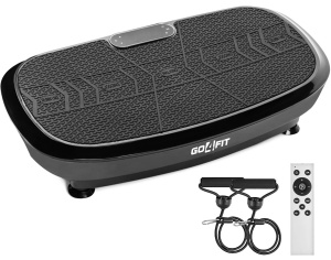Resigilat - Aparat Vibromasaj GO4FIT®, Model V2000, 200W, Bluetooth & Boxe, Telecomanda, Greutate Maxima 150 kg, Culoare Placa: Negru