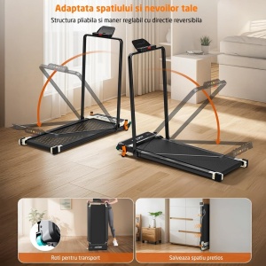 Resigilat - Banda de Alergare Reversibila GO4FIT®, Model FIT30, Functie Alergare sau Masaj, Viteza Maxima 12 km/h, Motor 2.5 CP, Telecomanda, Monitorizare: Timp, Calorii, Distanta, Viteza, Suprafata Alergare 100x40 cm, Greutate Utilizator 120 kg - Img 6
