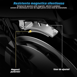 RESIGILAT - Bicicleta spinning pentru fitness, GO4FIT, model GF200, volanta 10kg, greutate maxima utilizator 150 kg, functii: timp, viteza, distanta, calorii, puls - Img 13