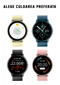 RESIGILAT - Ceas smartwatch si bratara fitness, GO4FIT® , model GF03, Notificari Apeluri/Sms/Social Media, monitorizare activitati fizice, somn, ritm cardiac, pedometru, player muzica, rezistent la ap - Img 15