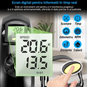 Resigilat - Mini Bicicleta Fitness GO4FIT®, Model GF510, Recuperare Maini si Picioare, Reglabila, 15 Niveluri, Greutate 3.2 kg, Ecran LCD, Timp, Distanta, Repetari, Odometru, Calorii, Viteza - Img 4
