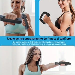 Resigilat - Set 2 Gantere Ergonomice GO4FIT®, 2kg, Fitness, Aerobic, Box si Shadow Boxing, Invelis Neopren Anti-alunecare, Design Compact, Negru - Img 7