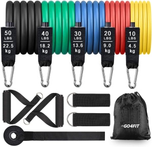 Set antrenament extensor cu 11 accesorii, GO4FIT.