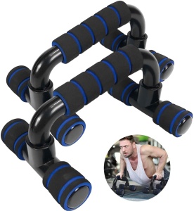 Set Manere pentru Flotari GO4FIT®, Push Up Bars cu Manere Buretate, Picioare Cauciucate Antiderapante, Stabilitate Sporita, pentru Antrenament Brate, Umeri si Spate, Incepatori si Avansati, Usoare si Portabile, Negru/Albastru - Img 7