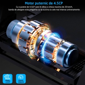 Banda de Alergare Electrica GO4FIT® Premium, Model FIT1000, Motor 4.5 CP, Viteza 1-20 km/h, Aparat Masaj - Img 4