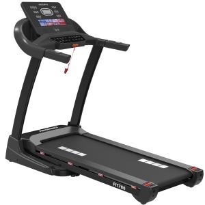 Banda de Alergat GO4FIT® Model FIT700, Viteza Maxima 18 km/h, Motor 3.5 CP, Inclinare Automata 15 Nivele, Pliere Hidraulica, 15 Programe, Bluetooth, Greutate Utilizator 120 kg, Ecran LED, Cheie de Siguranta, Roti Transport