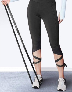 Banda Elastica Lunga GO4FIT®, Resistance Band din Latex 100% Natural, Rezistenta 13.5-27 kg, Lungime 208 cm, pentru Fitness, Sala, Mobilitate, Stretching, Yoga si Gimnastica de Recuperare, Incepatori si Avansati, Negru - Img 6
