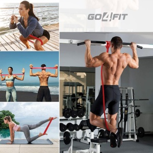 Banda Elastica Lunga GO4FIT®, Resistance Band din Latex 100% Natural, Rezistenta 7-16 kg, Lungime 208 cm, pentru Fitness, Sala, Mobilitate, Stretching, Yoga si Gimnastica de Recuperare, Incepatori si Avansati, Rosu - Img 7