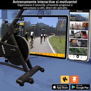 Bicicleta Spinning Magnetica GO4FIT® Model GF210, Volanta 10 kg, Rezistenta Ajustabila, Greutate Maxima Utilizator 130 kg, - Img 7