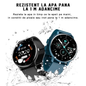 Ceas smartwatch si bratara fitness, GO4FIT® , model GF03, Durata baterie 7 zile, Notificari Apeluri/Sms/Social Media, monitorizare somn, ritm cardiac, culoarea negru - Img 3