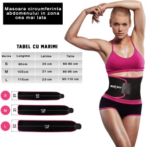 Centura de Slabit GO4FIT® pentru Fitness, Efect de Sauna, Neopren Gros fara Latex, Modelare Talie si Abdomen, Buzunar pentru Telefon, Inchidere Velcro Ajustabila, Flexibila si Confortabila, Roz - Img 3