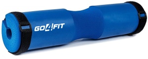 Protectie Bara pentru Genuflexiuni GO4FIT®, Barbell Pad din Spuma cu Memorie, Design Ergonomic, 45 x 9 cm, Compatibila cu Barele Olimpice, Protejeaza Gatul si Umerii, pentru Fandari si Ridicari de Bazin, Albastru