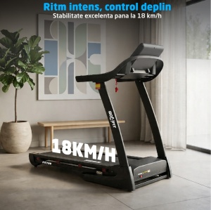 Resigilat - Banda de Alergat GO4FIT® Model FIT700, Viteza Maxima 18 km/h, Motor 3.5 CP, Inclinare Automata 15 Nivele, Pliere Hidraulica, 15 Programe, Bluetooth, Greutate Utilizator 120 kg, Ecran LED, Cheie de Siguranta, Roti Transport - Img 4