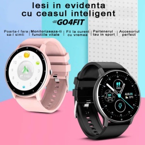 RESIGILAT - Ceas smartwatch si bratara fitness, GO4FIT® , model GF03, Notificari Apeluri/Sms/Social Media, monitorizare activitati fizice, somn, ritm cardiac, pedometru, player muzica, rezistent la ap - Img 13