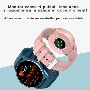 RESIGILAT - Ceas smartwatch si bratara fitness, GO4FIT® , model GF03, Notificari Apeluri/Sms/Social Media, monitorizare activitati fizice, somn, ritm cardiac, pedometru, player muzica, rezistent la ap - Img 6