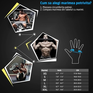 Resigilat - Manusi Fitness si Sala GO4FIT®, Protectie Palma, Neopren Rezistent, Material Respirabil, Curele Incheietura, Velcro, Potrivite pentru Powerlifting, Trageri, Negru - Img 7