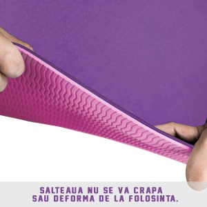 RESIGILAT - Saltea pentru antrenament , GO4FIT, pentru yoga, fitness, aerobic, pilates, exercitii la sol, dimensiune 183*62*6 mm - Img 8