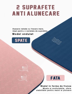 RESIGILAT - Saltea pentru antrenament , GO4FIT, pentru yoga, fitness, aerobic, pilates, exercitii la sol, dimensiune 183*62*6 mm - Img 2