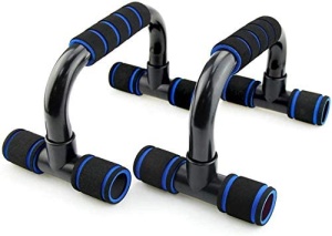 RESIGILAT - Set Manere pentru Flotari GO4FIT®, Push Up Bars cu Manere Buretate, Picioare Cauciucate Antiderapante, Stabilitate Sporita, pentru Antrenament Brate, Umeri si Spate, Incepatori si Avansati, Usoare si Portabile, Negru/Albastru - Img 8