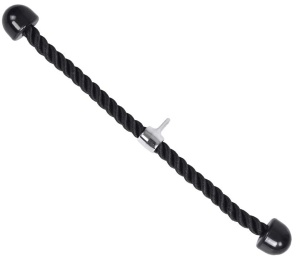 Sfoara Triceps GO4FIT® pentru Aparate cu Cablu, Nylon Impletit Ultra-Rezistent, Capete din Cauciuc Antiderapante, Prindere Universala cu Carlig, pentru Triceps, Biceps, Spate, Umeri si Forta de Strangere, 68 cm, Negru - Img 5