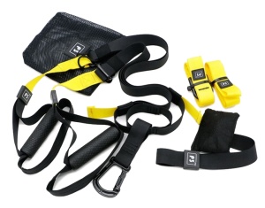 Sistem Antrenament Suspensie tip TRX GO4FIT®, Un Singur Punct de Ancorare, 2 Metode de Montare, Manere pentru Maini si Picioare, Rezistenta 250 kg, Antrenament Full Body cu Greutatea Corpului, Fitness, Yoga, Pilates, Negru/Galben