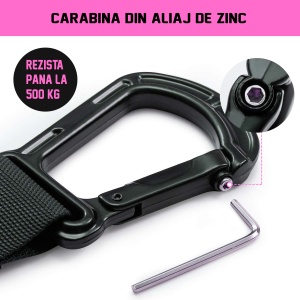Sistem Antrenament Suspensie tip TRX GO4FIT®, Un Singur Punct de Ancorare, 2 Metode de Montare, Manere pentru Maini si Picioare, Rezistenta 250 kg, Antrenament Full Body cu Greutatea Corpului, Fitness, Yoga, Pilates, Roz - Img 3