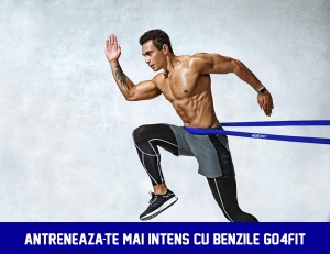 Banda Elastica Lunga GO4FIT®, Resistance Band din Latex 100% Natural, Rezistenta 25-60 kg, Lungime 208 cm, pentru Fitness, Sala, Mobilitate, Stretching, Yoga si Gimnastica de Recuperare, Incepatori si Avansati, Albastru - Img 3