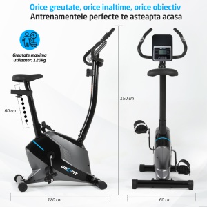 Bicicleta Fitness GO4FIT® Model GF110, Volanta Magnetica 4kg, Greutate Maxima 120kg - Img 3