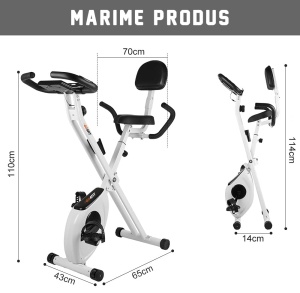 Bicicleta fitness magnetica, GO4FIT®, model GF300, Verticala, Pliabila, Volanta 1.6 kg, Greutate Maxima Utilizator 100 kg - Img 4