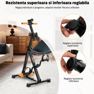 Bicicleta Recuperare GO4FIT®, Model GF520, Greutate Maxima Utilizator 120 kg, Rezistenta prin Frecare cu Ajustare Continua, Ecran LCD, Monitorizare Timp, Calorii, Distanta, TCNT si CNT, Design Compact, Recuperare, Miscare Usoara si Exercitii - Img 5