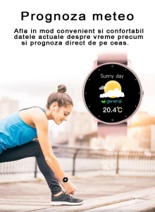 Ceas smartwatch si bratara fitness, GO4FIT® , model GF03, Durata baterie 7 zile, Notificari Apeluri/Sms/Social Media, monitorizare somn, ritm cardiac, culoarea roz - Img 10