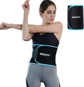 Centura de Slabit GO4FIT® pentru Fitness, Efect de Sauna, Neopren Gros fara Latex, Modelare Talie si Abdomen, Buzunar pentru Telefon, Inchidere Velcro Ajustabila, Flexibila si Confortabila, Albastru - Img 7