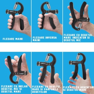 Flexor maini reglabil, GO4FIT, pentru antrenament antebrat, exercitii recuperare maini - Img 4