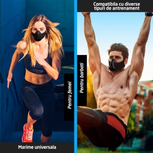 Masca antrenament, GO4FIT®, Marime Universala pentru Fitness, Alergare, Cardio, Rezistenta - Img 7