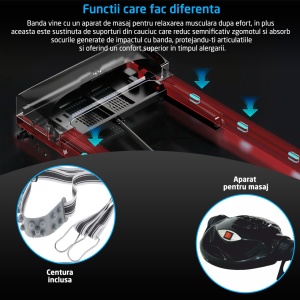 Resigilat - Banda de Alergare Electrica GO4FIT® Premium, Model FIT1000, Motor 4.5 CP, Viteza 1-20 km/h, Aparat Masaj - Img 6