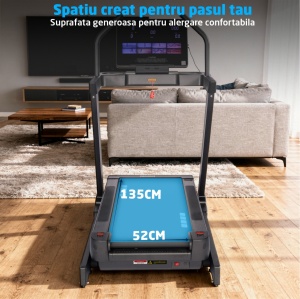 Resigilat - Banda de Alergat GO4FIT® Model FIT3000, Viteza 22 km/h, Motor 4.5 CP, Inclinare Automata -6 - 48%, 15 Programe, Bluetooth,Suprafata Alergare 135 x 52 cm, Greutate Utilizator 140 kg, Ecran LED - Img 2