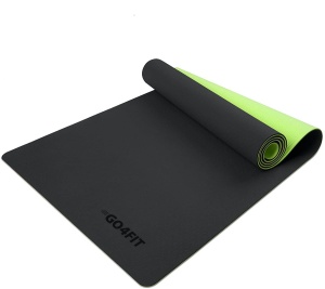 Saltea Fitness si Yoga GO4FIT®, 183 x 62 cm, Grosime 6 mm, Dublu Strat cu Textura Antiderapanta, Material Eco-Friendly Rezistent la Apa, Usor de Curatat, Usoara si Rulabila, pentru Pilates, Aerobic si Exercitii la Sol, Verde