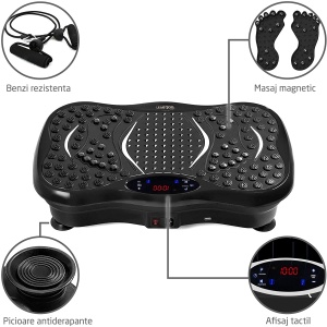 Aparat vibromasaj, GO4FIT, model V1000, Putere 200 W, Greutate Maxima 120 kg, Culoare Placa: Negru - Img 9