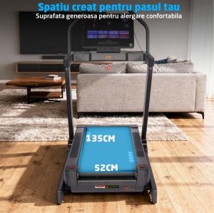 Banda de Alergat GO4FIT® Model FIT3000, Viteza 22 km/h, Motor 4.5 CP, Inclinare Automata -6 - 48%, 15 Programe, Bluetooth,Suprafata Alergare 135 x 52 cm, Greutate Utilizator 140 kg, Ecran LED - Img 2