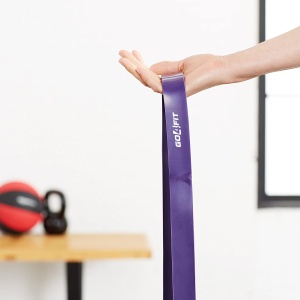 Banda Elastica Lunga GO4FIT®, Resistance Band din Latex 100% Natural, Rezistenta 18-36 kg, Lungime 208 cm, pentru Fitness, Sala, Mobilitate, Stretching, Yoga si Gimnastica de Recuperare, Incepatori si Avansati, Mov - Img 12