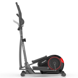 Bicicleta Eliptica Magnetica, GO4FIT®, pentru Fitness cu Monitorizare Activitati Fizice, Puls, Viteza, Timp, Distanta si Calorii, Greutate Maxima 110 kg, 8 Niveluri de Rezistenta, Volanta 5 kg, Rosie - Img 9