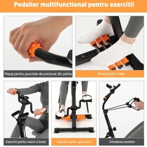 Bicicleta Recuperare GO4FIT®, Model GF520, Greutate Maxima Utilizator 120 kg, Rezistenta prin Frecare cu Ajustare Continua, Ecran LCD, Monitorizare Timp, Calorii, Distanta, TCNT si CNT, Design Compact, Recuperare, Miscare Usoara si Exercitii - Img 2