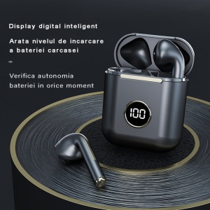 Casti wireless audio, GO4FIT® , model GX01, Afisare LED, Autonomie 20 h, Negru - Img 3
