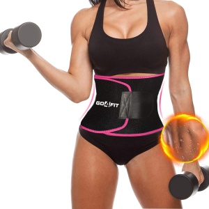 Centura de Slabit GO4FIT® pentru Fitness, Efect de Sauna, Neopren Gros fara Latex, Modelare Talie si Abdomen, Buzunar pentru Telefon, Inchidere Velcro Ajustabila, Flexibila si Confortabila, Roz - Img 7