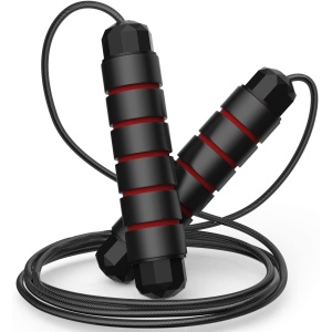 Coarda de sarit, GO4FIT, jump rope, lungime ajustabila, manere cu spuma de memorie, culoarea rosu