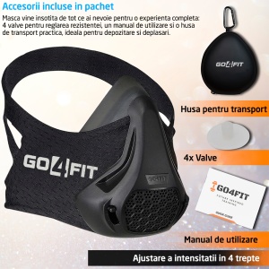 Masca antrenament, GO4FIT®, Marime Universala pentru Fitness, Alergare, Cardio, Rezistenta - Img 4