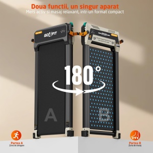 Resigilat - Banda de Alergare Reversibila GO4FIT®, Model FIT20, Functie Alergare sau Masaj, Viteza Maxima 6 km/h, Motor 2CP, Telecomanda, Monitorizare: Timp, Calorii, Distanta, Viteza, Suprafata Alergare 90x40 cm, Greutate Utilizator 120 kg - Img 4