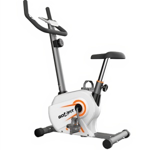 RESIGILAT - Bicicleta fitness magnetica, GO4FIT, model GF100, greutate maxima utilizator 130 kg, functii: timp, viteza, distanta, calorii, puls, volanta 2.5 kg, 8 niveluri de rezistenta