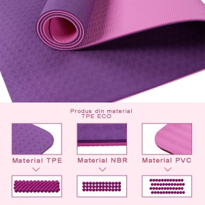 RESIGILAT - Saltea pentru antrenament , GO4FIT, pentru yoga, fitness, aerobic, pilates, exercitii la sol, dimensiune 183*62*6 mm - Img 9