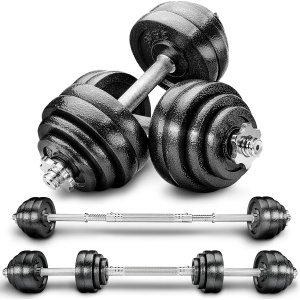 Set Gantere Fonta GO4FIT®, 30kg, Haletera Profesionala Reglabila, Manere Antiderapante, Bara Conectare, Antrenament Complet Acasa sau Sala